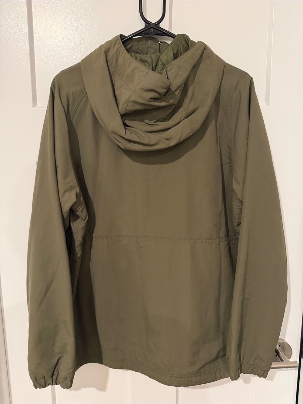 L.L.Bean Olive Windbreaker Pullover with Yellow Drawcords - Picture 4 of 4